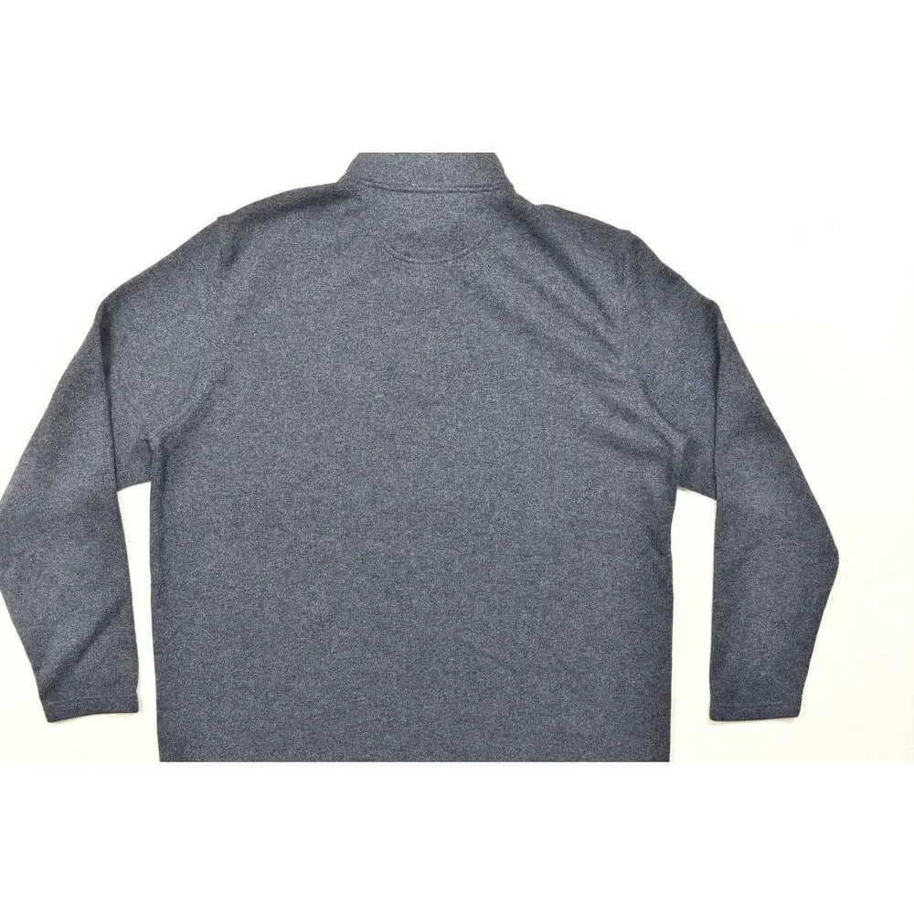 IZOD Men's Size 3XLT Navy Blue Heathered Quarter Zip Fleece Pullover Sweater